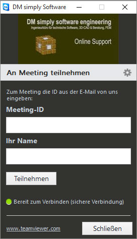 DM simply TeamViewer Meeting